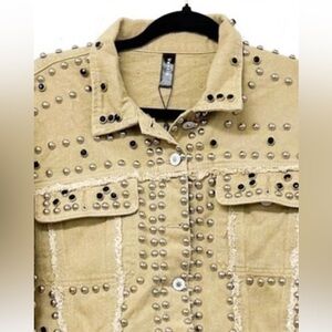Studded Tan Jean Jacket  VENTI